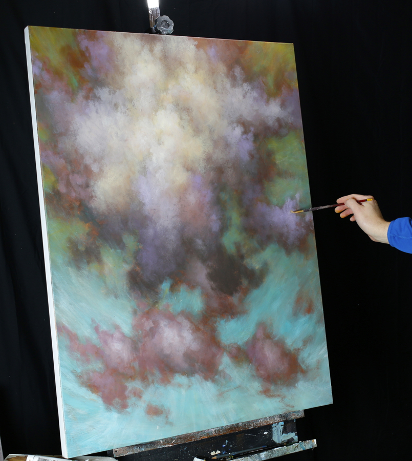 birth of clouds texture depth and movement an acrylic painting